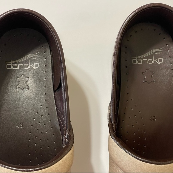 Dansko Women EU 43 US 12.5-13 Soft Leather Slip On Clogs Mules Tan Beige Nursing - Picture 8 of 11